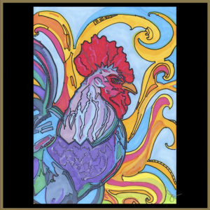 Rooster Art Card